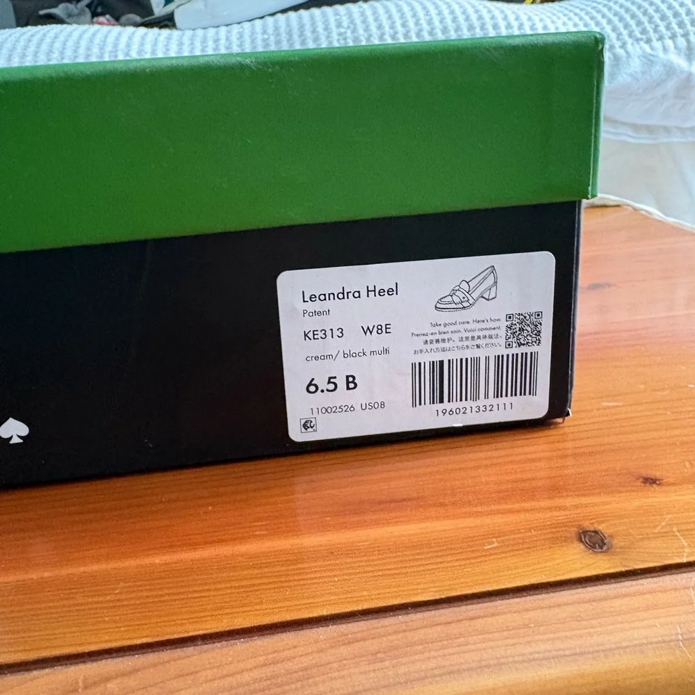 Kate Spade Cream and Black Bow Loafers - Picture 6 of 6